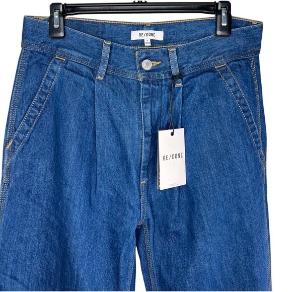 Re/Done High-Rise True Rinse Utility Loose Jeans Blue Denim Size 26 - Picture 5 of 16